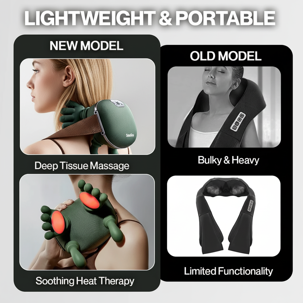HealthyTechDevice™ HeatGrip Neck & Shoulder Massager