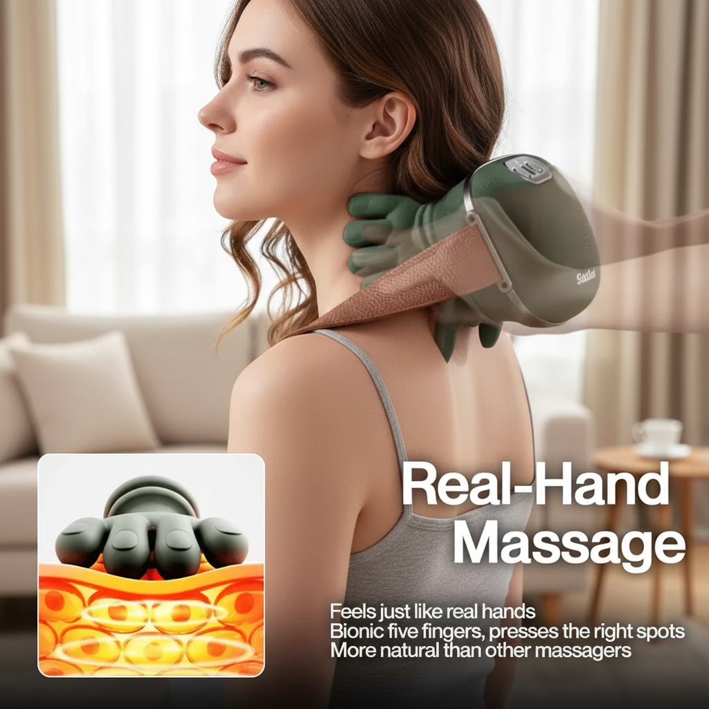 HealthyTechDevice™ HeatGrip Neck & Shoulder Massager