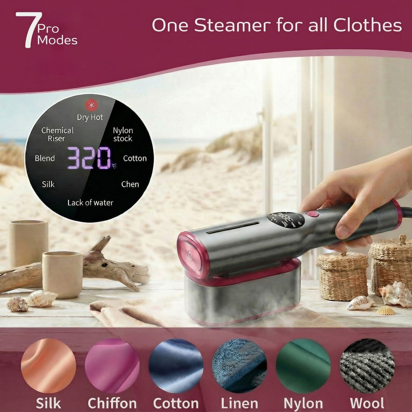 SteamerPro Portable 2-in-1 garment steamer and iron
